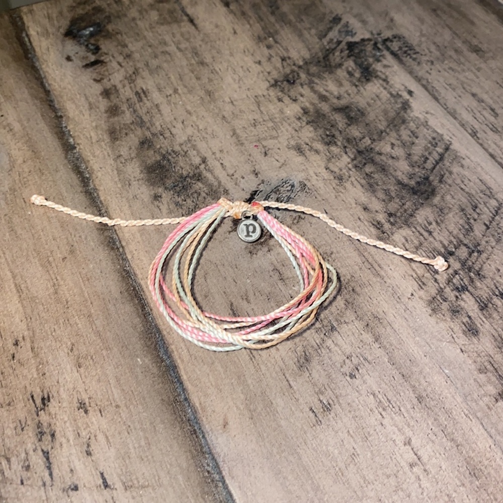 Pura Vida bracelet pastel pink & blue with p charm​ - Picture 2 of 8